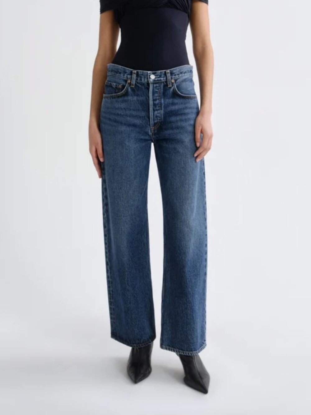 AGOLDE Arc Barrel Leg Cropped Jeans 29 Minimalist Contemporary Relaxed Shortwave